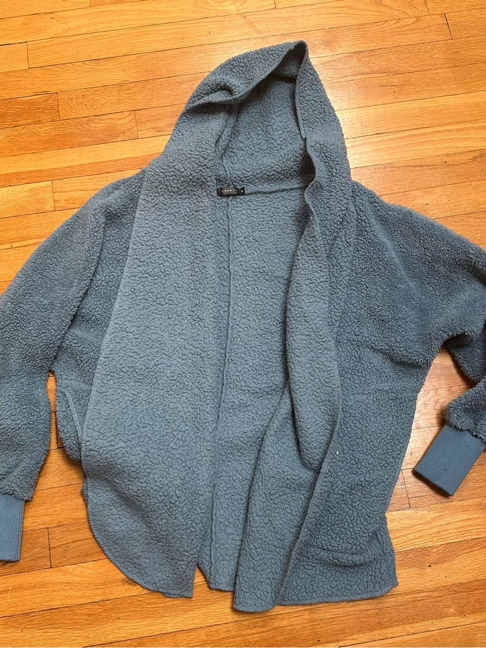 Cozy Hooded Sherpa Jacket - Slate Blue